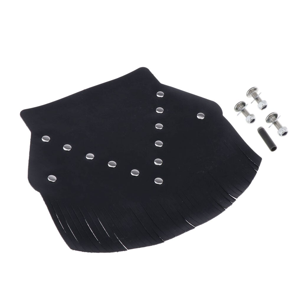 Motorcycle PU Leather Rear Mudflap Splash Guard Cover with Fringe for Harley Sportster XL Iron 883 Touring Softail