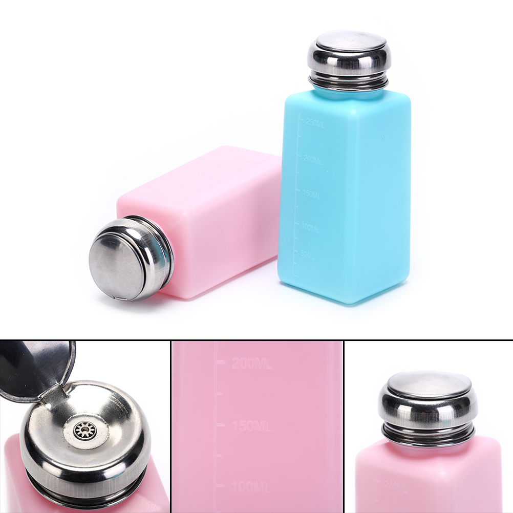 1 Pc 250 Ml Plastic Nail Fles Kleurrijke Lege Vierkante Wassen Nagellak Fles Met Metalen Cap Voor Kinderen