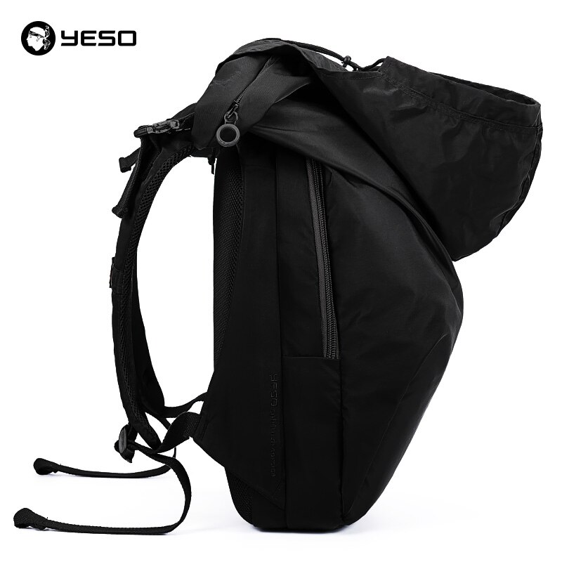 YESO-mochila para ordenador portátil para hombre, morral de viaje de gran capacidad, Irregular, a la , resistente al agua, Oxford, 15,6 pulgadas: Black With Hat