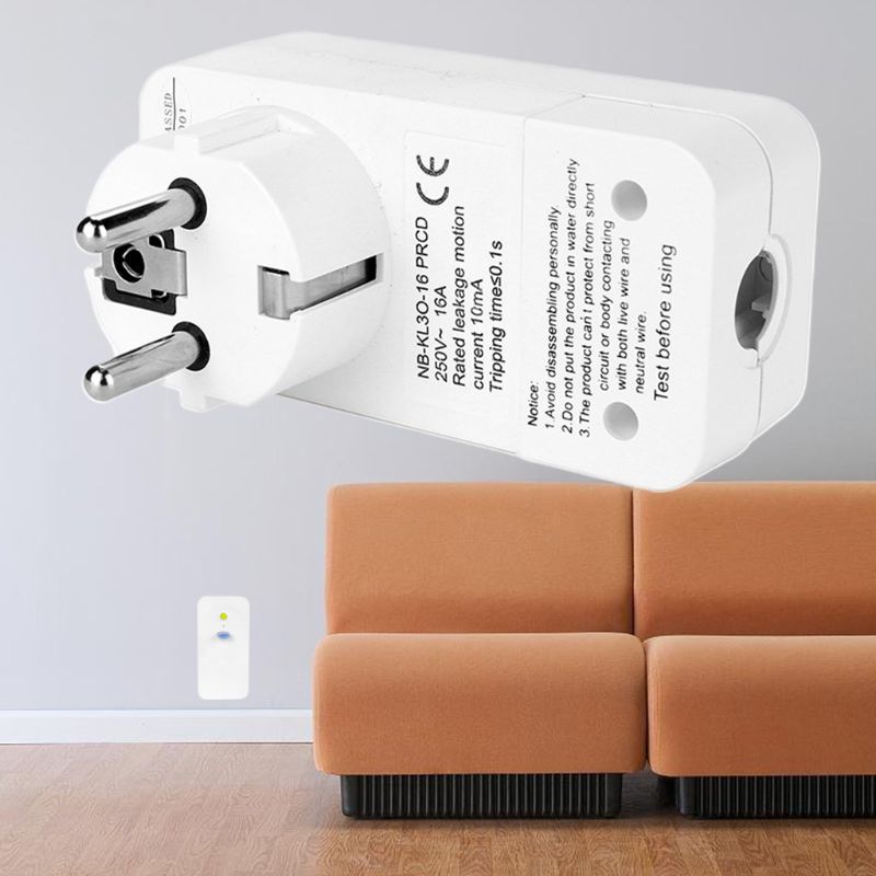 EU 16A Safety Socket Adapter Anti Electric Shock Trip Switch Smart Home Circuit Breaker Cutout Plug Tools