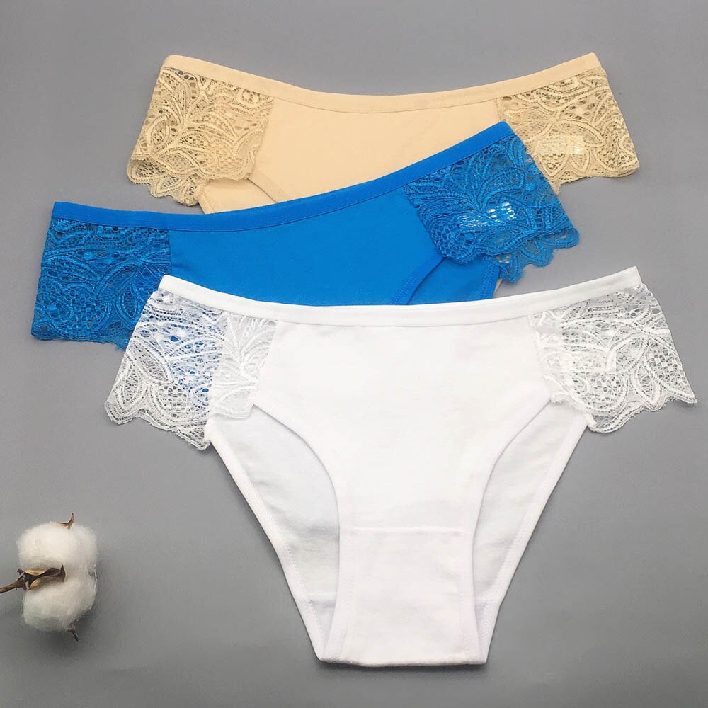 3 Pcs / Lot 2022 Underwear Women Sexy Lace Women Panties M L XL 9309: SET 2 / M