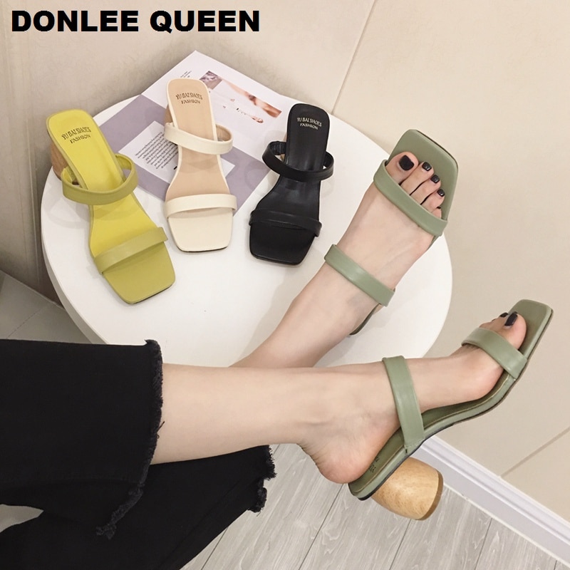 Dam sandaler höga träklackar flip flop dam toffel dam rutschkanor utomhus tofflor sommar sandal kvinnlig toffel