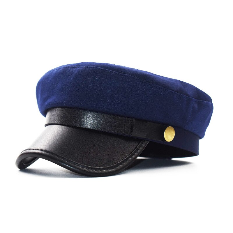 Nueva boina palabra PU cuero tapa superior plana niñas mujeres algodón salvaje transpirable pato lengua Octagonal gorra femenina Inglaterra temporada Unisex