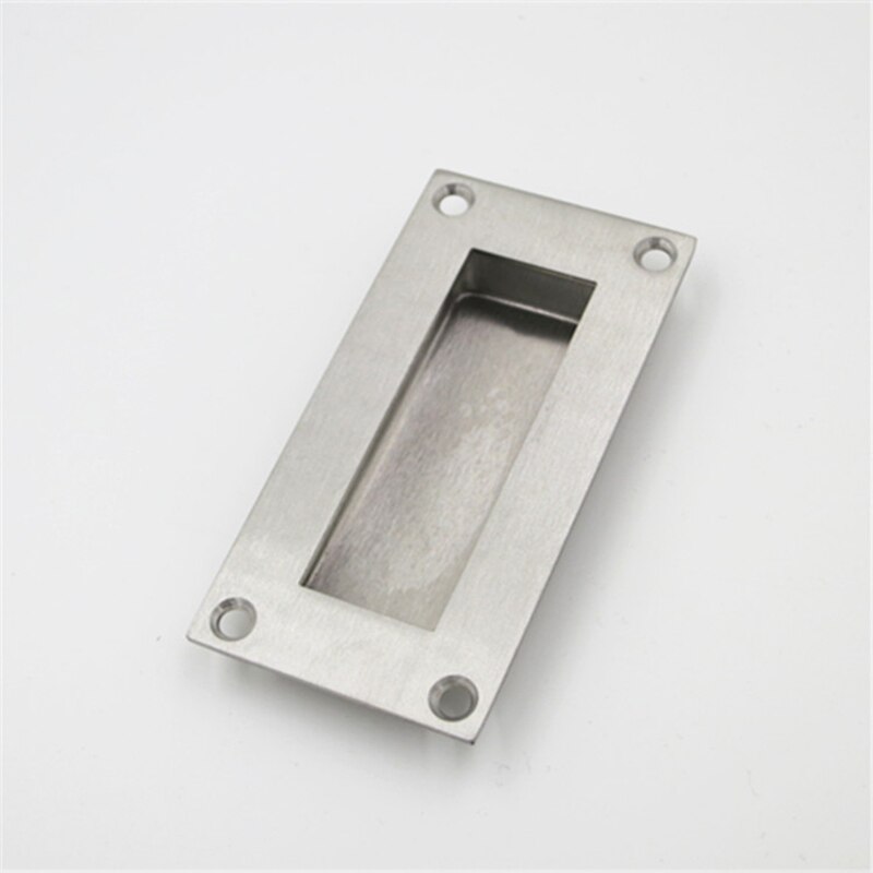 Rectangular Face Fix Flush Recessed Sliding Door Pull Handle Stainless Steel