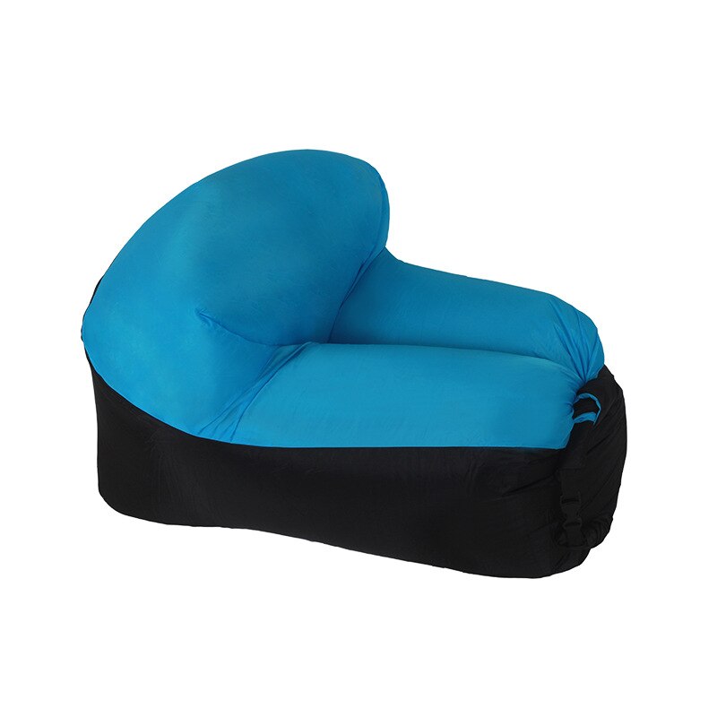 Smartlife bærbar oppustelig luftstol seng udendørs camping strand doven sofa vandtæt hurtig stof oppustelig camping taske: Blå