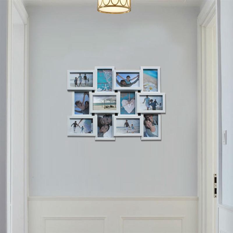 Photo Frame Square PVC Picture Frame Selfie Gallery Collage Wall Hanging for 6x4 inch Photo 12 Photo Socket Wall Mounting