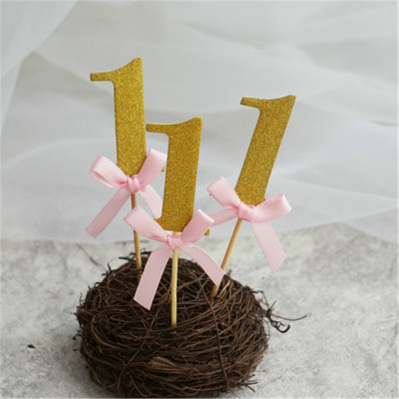 10 ST Eerste Verjaardag Cupcake Topper 1st Party Decoraties Blauw Jongen Roze meisje Ik BEN EEN Jaar Baby Douche 1 Anniversary DIY Levert