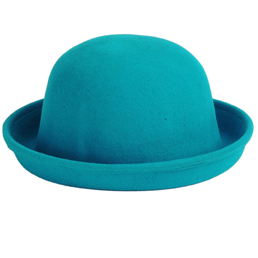 Moda retro filcowy kapelusz kobiety wełniany fedora meloniki kapelusz czapka dla pań dziewczyny zimowa, jesienna zwykły okrągły kapelusz