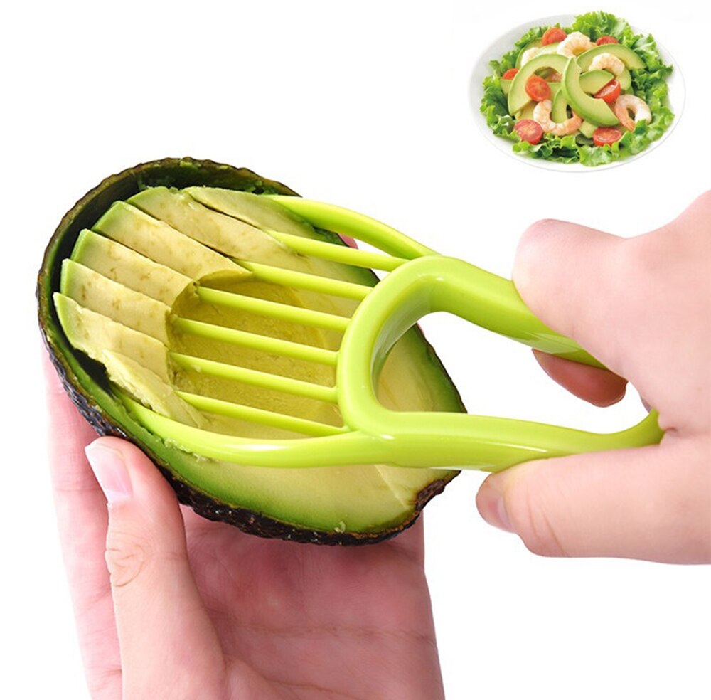 1Pcs 3-In-1 Avocado Slicer Shea Corer Boter Fruit Peeler Cutter Pulp Separator Plastic Mes Keuken groente Gereedschap