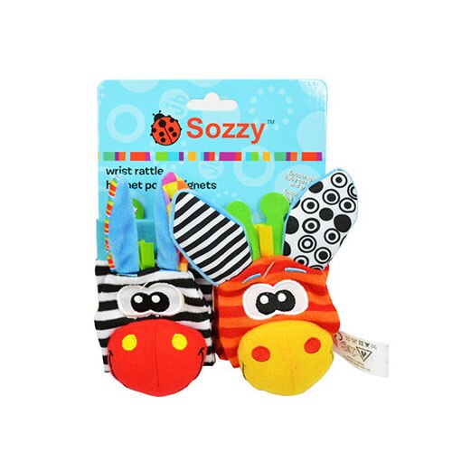 SOZZY 2 stks/set Pols Rammelaar 15*3.5 cm dier Voet Sokken 14*6.5 cm Squishy Baby Baby Speelgoed pluche Pasgeboren sussen suffed pop