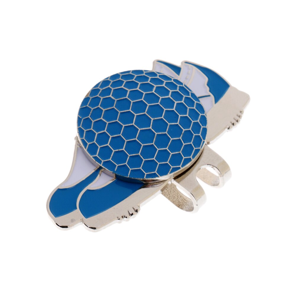 Portable Stainless Steel Shoe Golf Hat Clip And Ball Marker: Blue