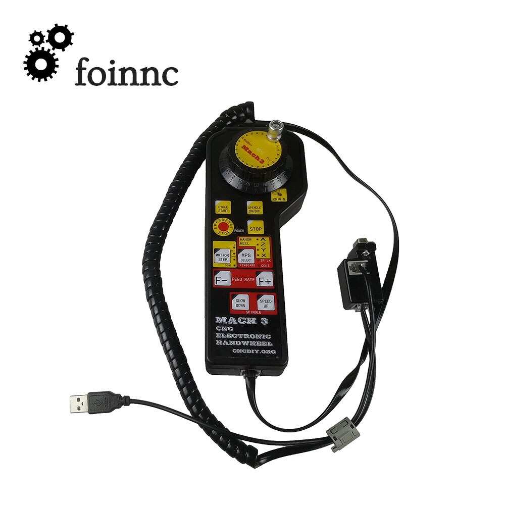 MACH3 CNC MPG Pendant Electronic Handwheel With Emergency Stop MODBUS Protocol For CNC Engraving machine