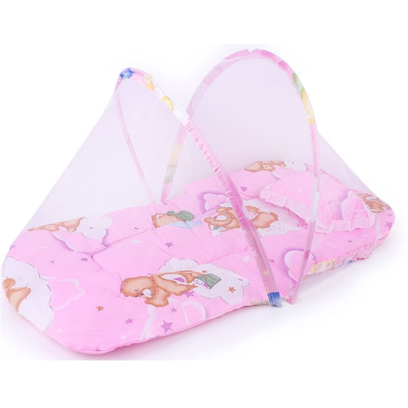 Filet de protection pour lit de bébé | Moustiquaire Portable pliable pour lit de bébé, matelas pliable pour tente de lit de bébé, dessin animé