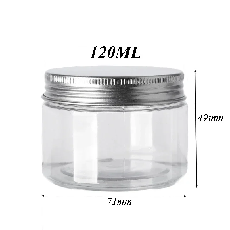 10Pcs Storage Jars Clear Aluminum Cap Empty Cosmetic Food Containers Travel Bottle Round Clear Plastic Jar Face Cream Sample Pot: Pink