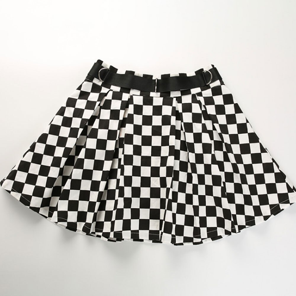 Falda escocesa plisada de cintura alta para mujer, minifalda informal coreana Harajuku, para baile, Club, prendas de vestir, línea A