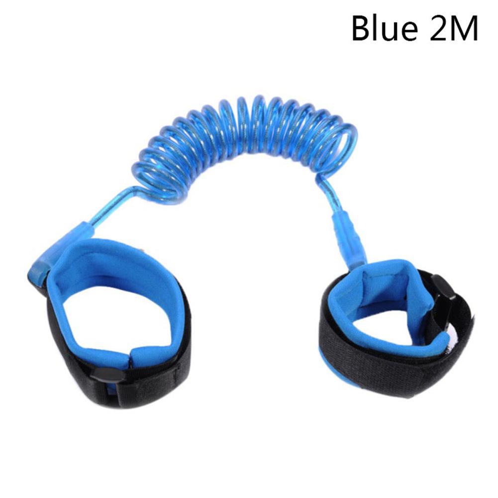Toddler Kids Safety Harness Adjustable Child Wrist Leash Anti Lost Link Children Belt Traction Rope Wristbands Band: Bluenbsp2M