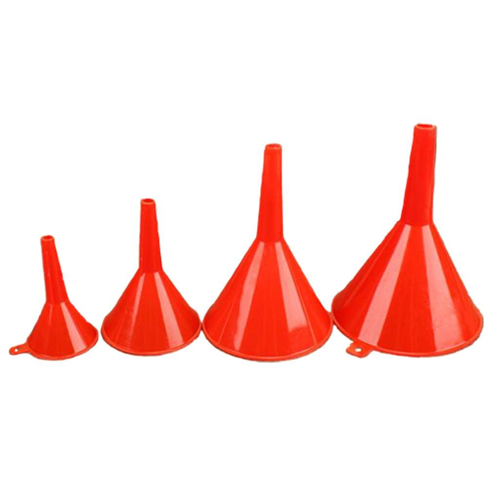 4 PCS Red Plastic Multi-Purpose Anti-leakage Funnel Portable Fuel Oil Car Home Funnel Automobile Multi - Purpose Funnel