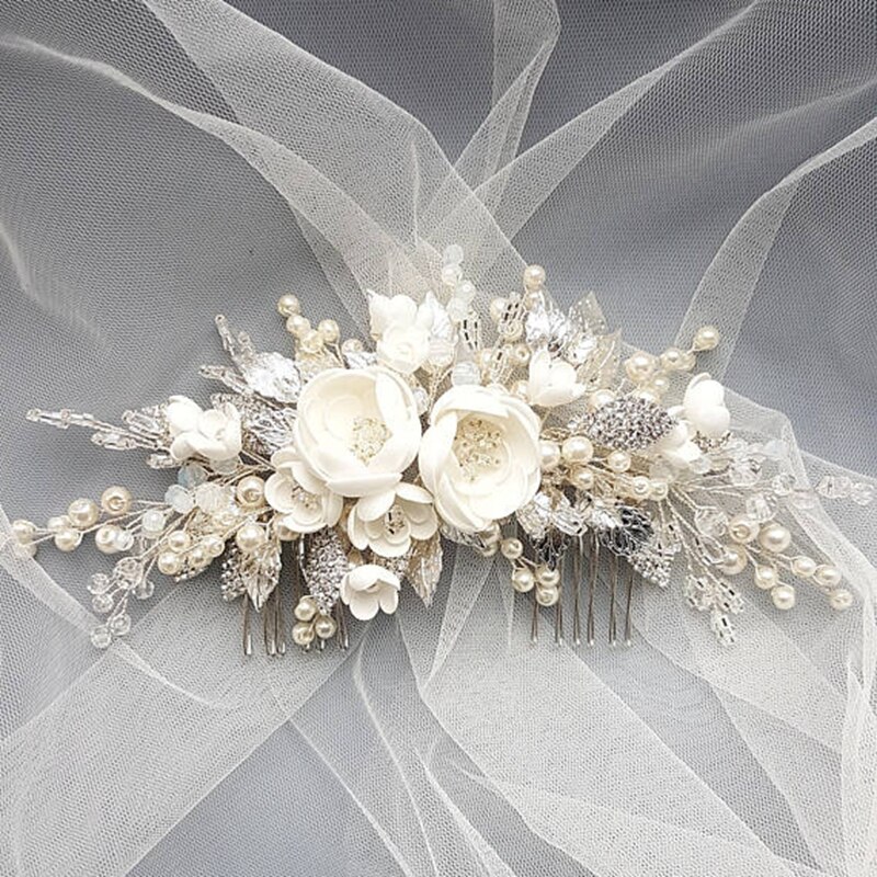 Hårpynt bryllup hår tilbehør blomstret hovedbeklædning romantisk blonde hårtøj blomst bryllup brud hår tilbehør brude: Default Title