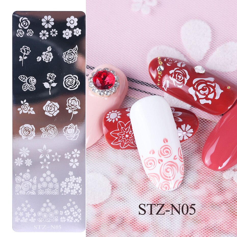 Butterfly Daisy Nail Stamping Plates Abstract People Face Image Stamp Templates French Nail Flower Lines Transfer Stencil KUI2.4: N05