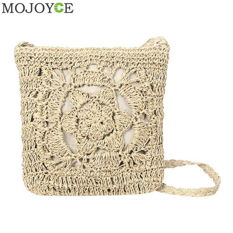 Bohemian Geweven Hollow Out Beach Bag Vrouwen Gehaakte Omzoomd Stro Clutch Handgemaakte Dag Koppelingen Breien Weave Boho Zomer Tas