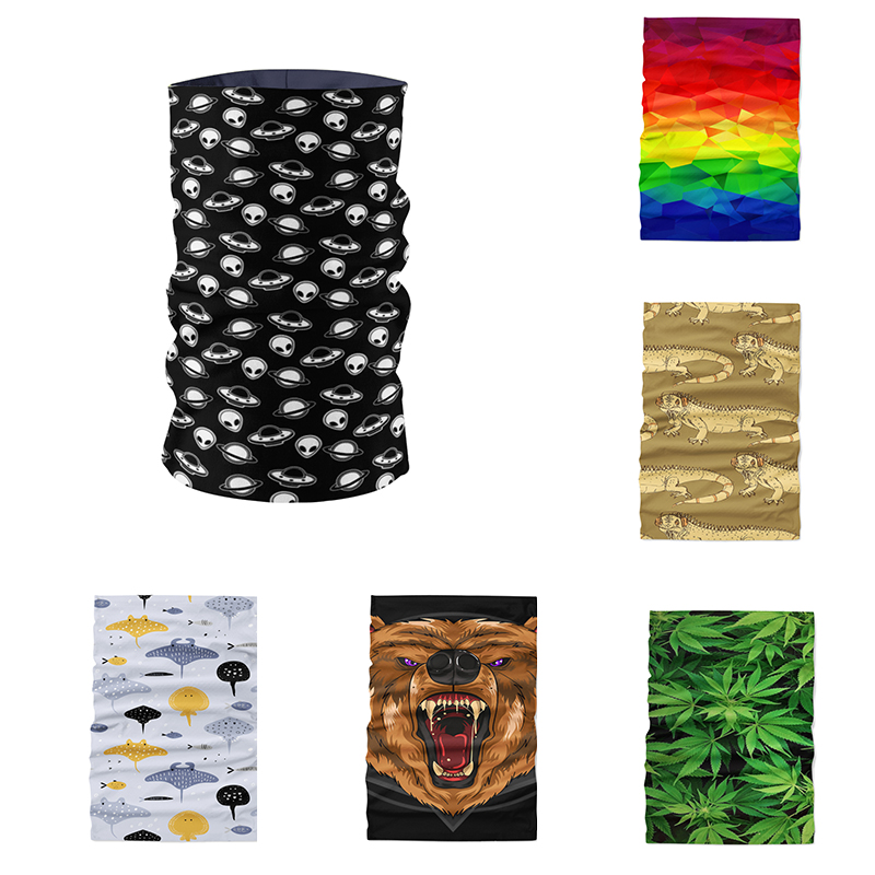 Novelty 3D Printed Scarf Outdoor Bandana Anime Print Neck Gaiters Camping Tube Bandanas Mouth Nose Protection Hiking Scarves