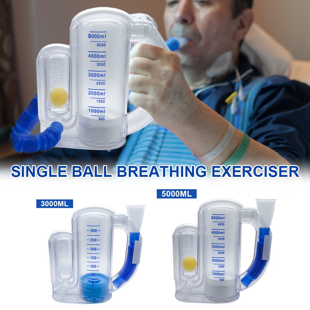 3000/5000ml Breathing Trainer Lung Volumetric Exerciser Breathing Exercise Device Spirometer Rehabilitation Trainer