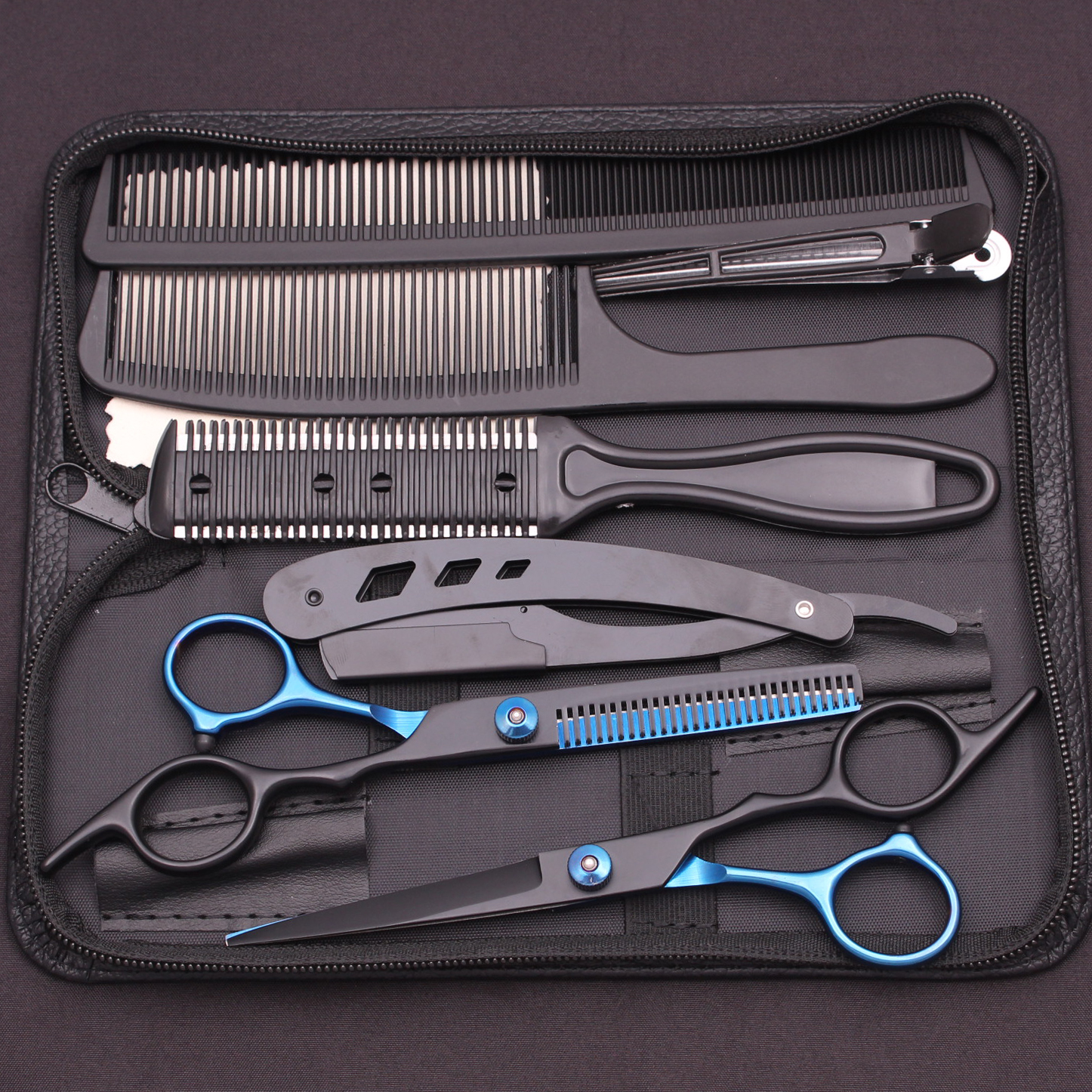 6.0 ''Haar Schaar Roestvrij Knippen Schaar Dunner Kappers Kapsel Kam Scheermessen Set Salon Kapper & Thuis C1001