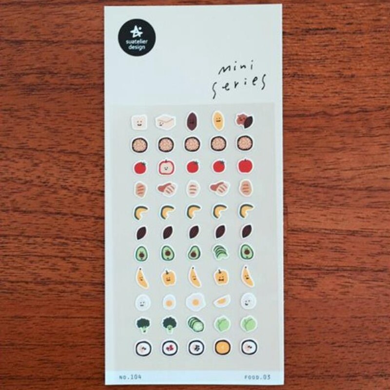 Korea suatelier mini serie papir klistermærker søde frugter grøntsager udstansninger gør-det-selv scrapbog hjem dekorative sonia leverandør