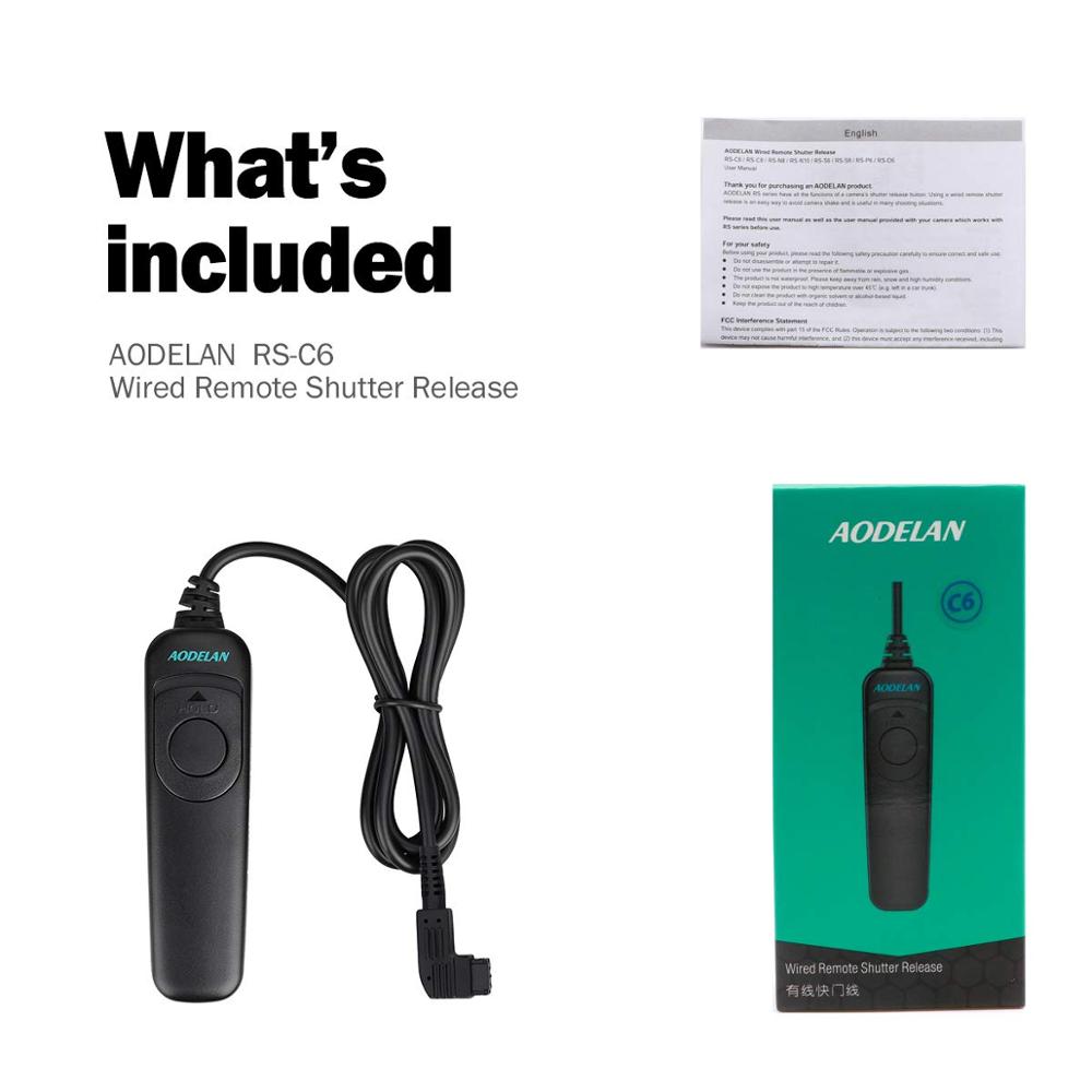 AODELAN RS-S6 Shutter Release Cable Wired Remote Control Cord for Sony a99,a77,a67,a65,a57,a55,a37,a35,a33,a900,a850,a700,a580
