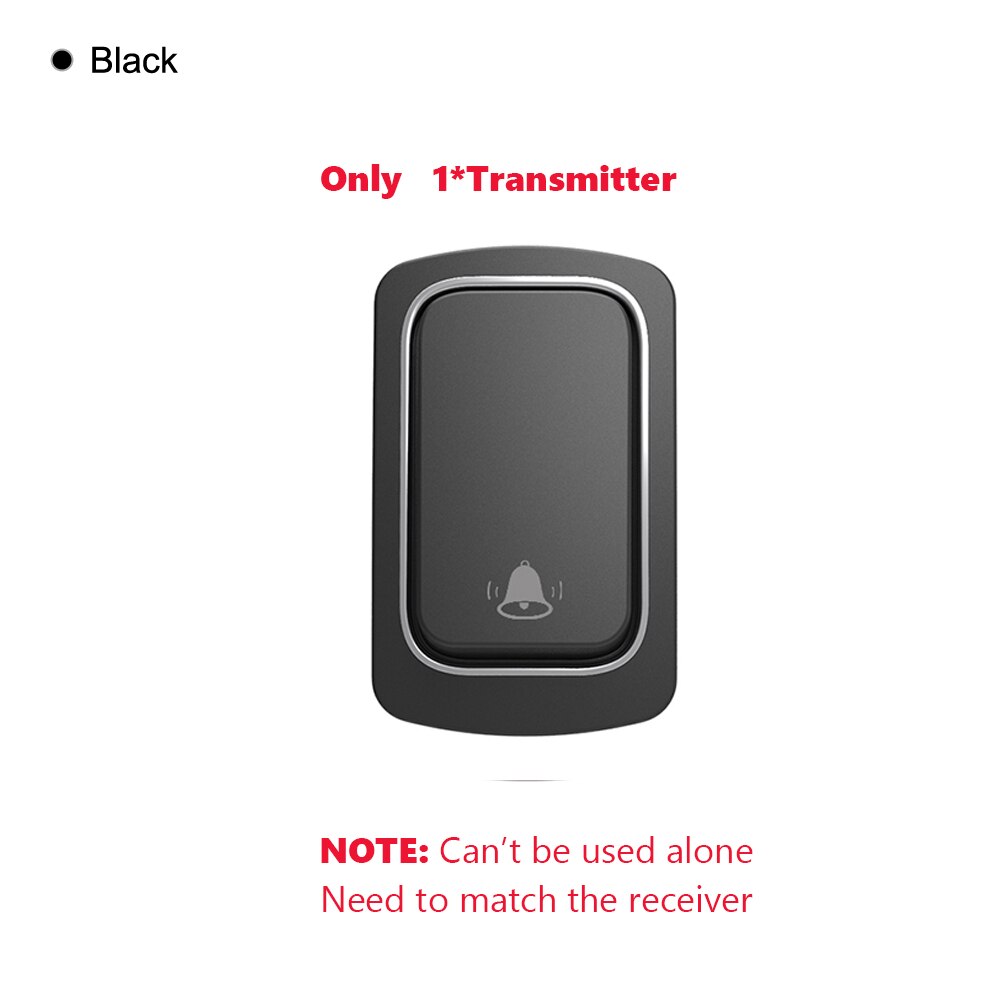 AVATTO No Battery Required Intelligent Wireless Doorbell, 150M IP68 Waterproof Welcome Bell Home Door Bell Smart Home Security: 1 Black WD01