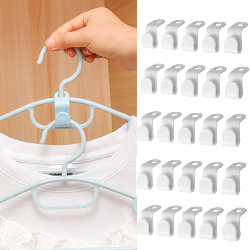 Mini cintres pour connecteurs de placard, crochets en cascade en plastique, organisateur de manteaux de placard, gain d'espace, 50/100/200 pièces: XL / GRIS FONCÉ