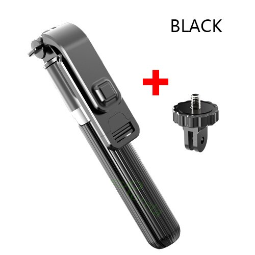 Roreta Tragbare Drahtlose Bluetooth Selfie Stock mit Stativ Erweiterbar Faltbare Einbeinstativ für iphone x 11 Mini Aktion Kamera: Schwarz