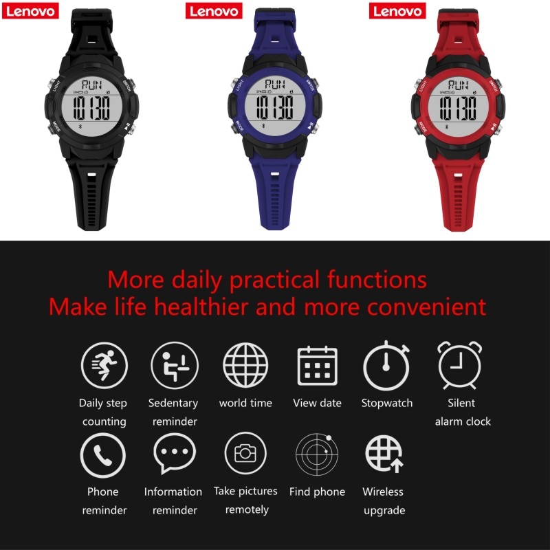 Lenovo C2 Smart Watch Fitness Tracker Band Calorie Pedometer Sleep Monitor Heart Rate Call Tips