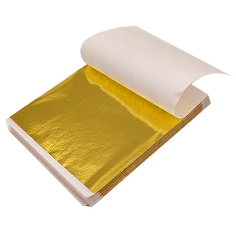 100Pcs 9Cm Individually Packaged Imitation Gold Silver Leaf Foil Papers for DIY Epoxy Resin Craft Nail Art Jewelry Making: Light Grey