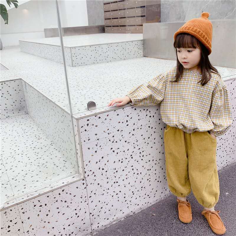 children's clothing autumn products girls Korean version of autumn clothing plaid long-sleeved shirt shirt