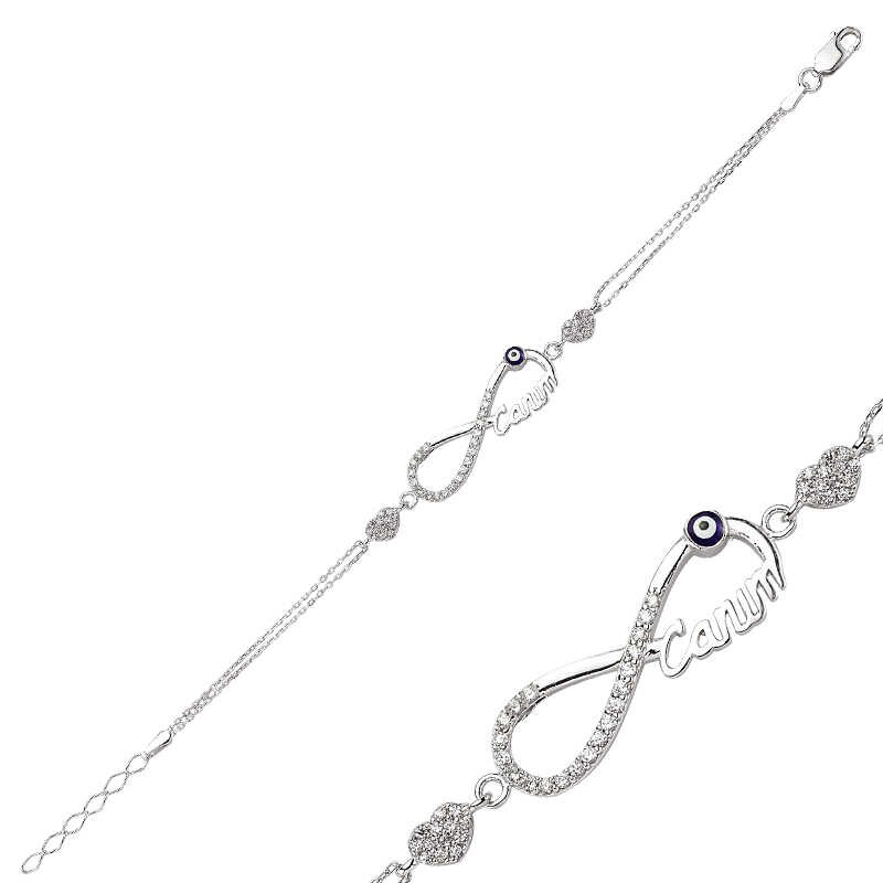 KUTAYDAN 925 Sterling Silver Infinity Bracelet - Unisex Chain Link Jewelry