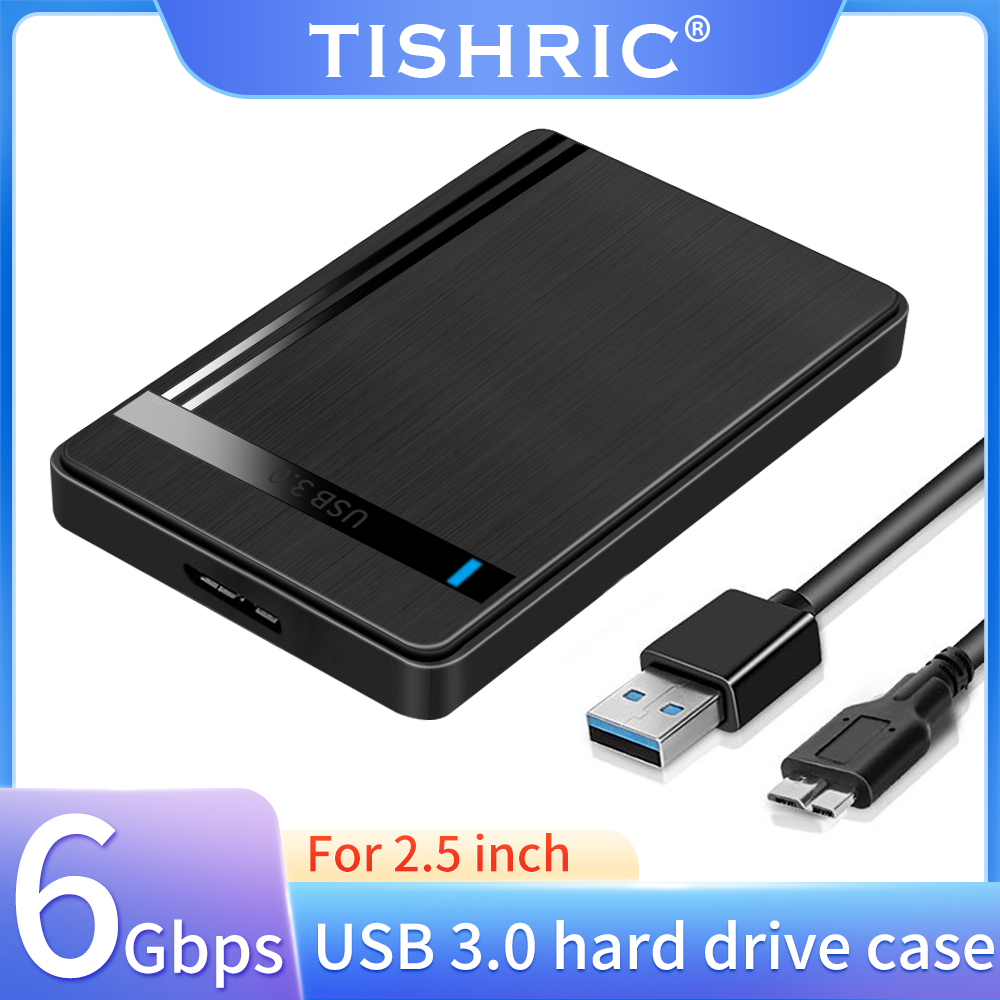 TISHRIC HDD Case SATA to USB3.0 HDD Enclosure 2.5 inch Hard Drive Case Support 6Gbps Mobile External HDD Case for PC Laptop
