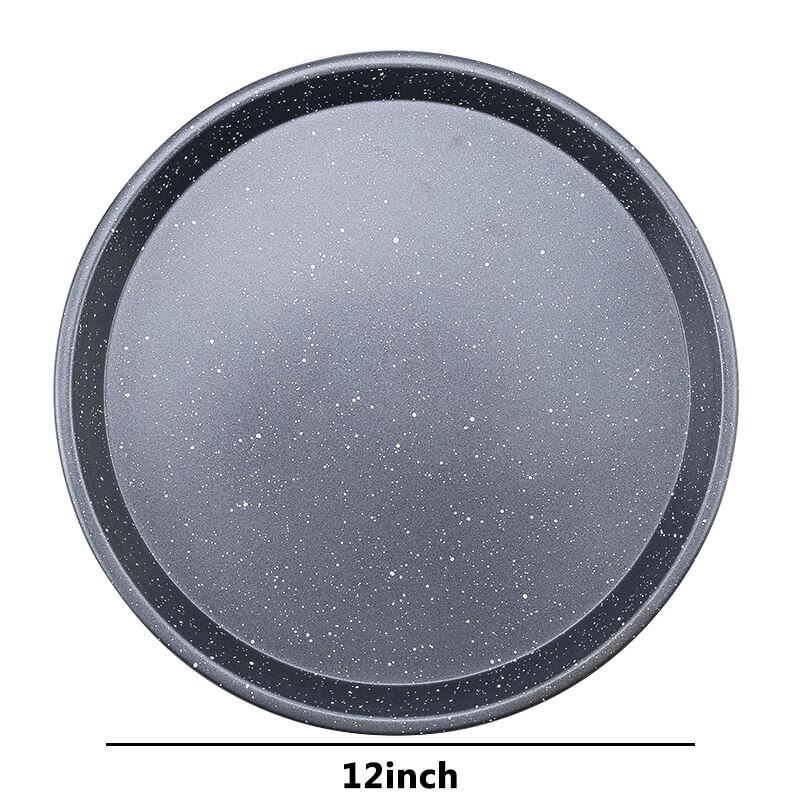 Carbon Staal Pizza Pan Marmeren Non-stick Coating 4 Size Pie Gebak Gereedschappen Bakvormen Pan Diy Bakvorm Dikte 0.6Mm Levert: 12inch