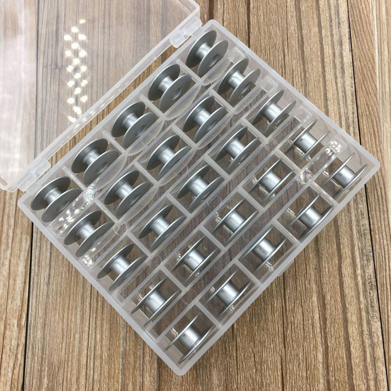 25 st sytråd färg blandad box kit för symaskin rulle undertråd skyttelkärna gör det själv kläder broderitrådar tillbehör