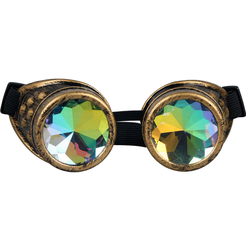 C. F. GOGGLE Halloween Kaleidoskop Bunte Brille Steampunk Frauen retro Brille Männer Party EDM Sonnenbrille gebeugt Objektiv: 005-Y