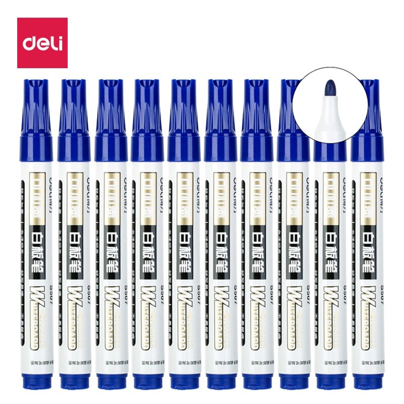 Deli 1Pcs Blauw/Blcak/Rood Markers Uitwisbare Kan Toevoegen Inkt Klaslokaal Whiteboard Marer Pen S507 Kantoor levert