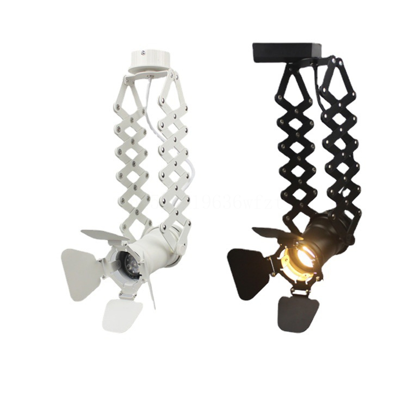 Plafoniere moderne a LED Lampade da binario in ferro retrò americano Loft Industriale E27 Bar Cafe Illuminazione industriale Apparecchi di illuminazione per proiettori