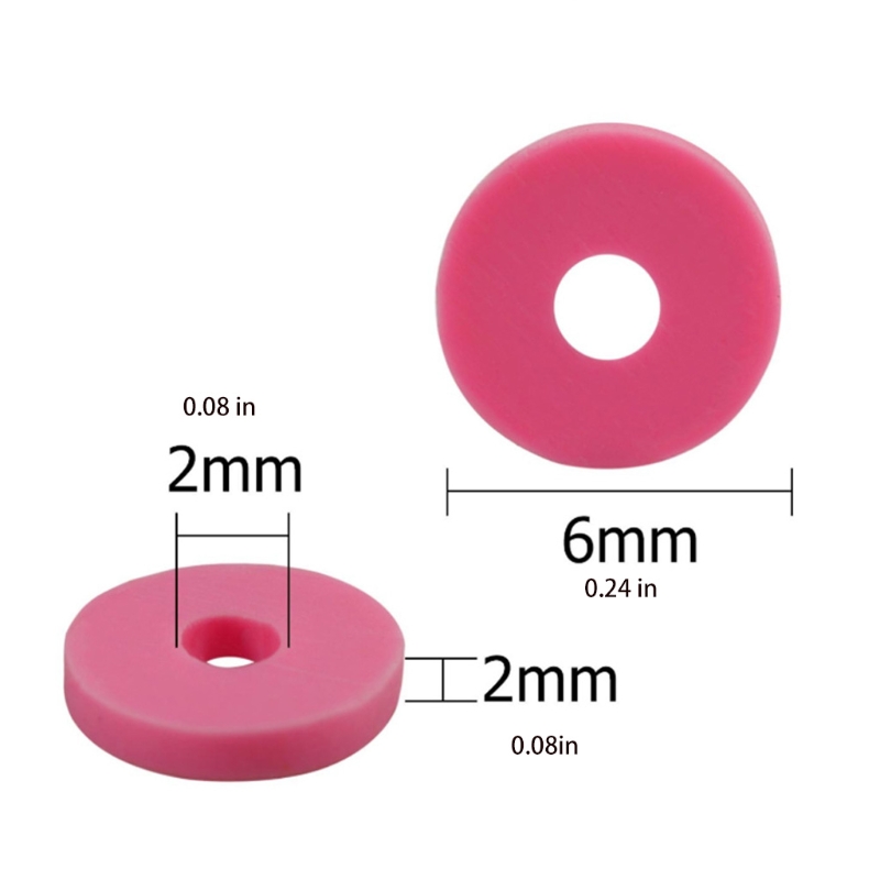 Clay Beads Multi Colors Flat Round Polymer Clay Beads with Pendant Charms Kit and Roll Elastic Strings for DIY