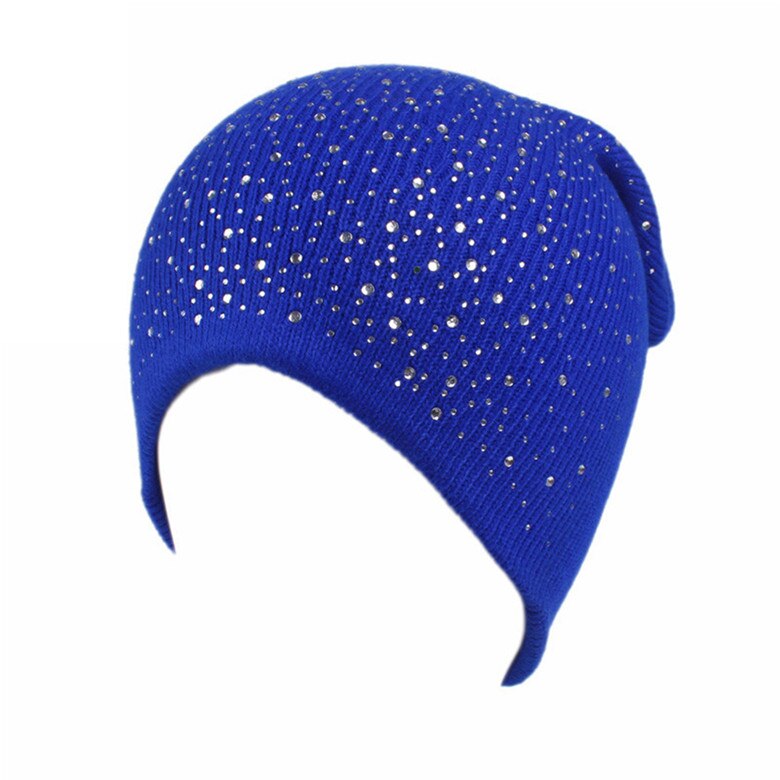 Skimutsen merk sterren ruit gebreide mutsen mutsen effen kleur muts skullies lente winter hiphop mutsen: Blauw