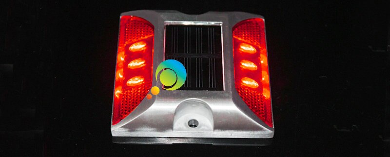 Steady mody IP68 road safety square red warning light solar power LED road stud marker