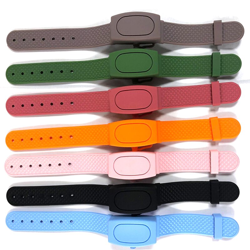 Portatile A Mano in silicone Disinfettante per Le Mani Del braccialetto Del Braccialetto di colore di Gomma Braccialetti A Fili Multipli unisex Braccialetti di Incandescenza Braccialetto di Gomma di Vendita Calda