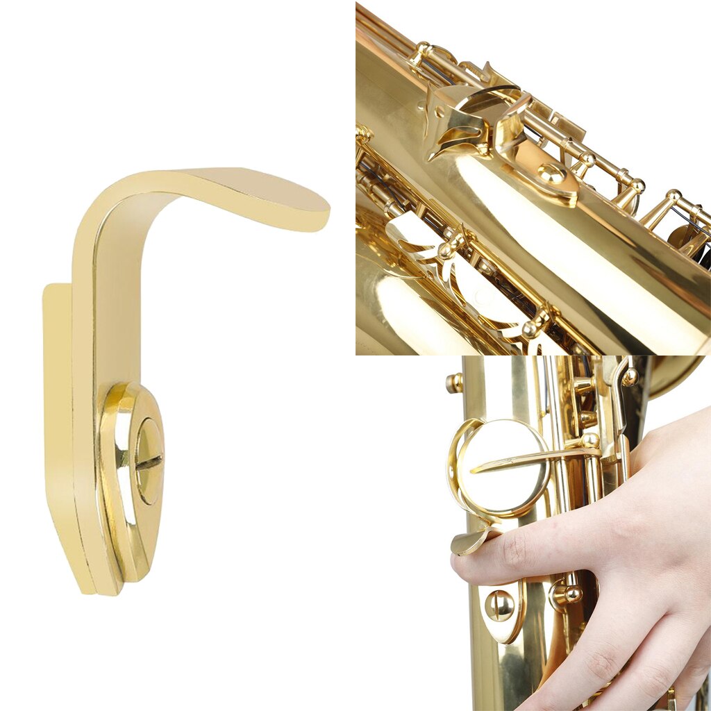 Golden Metal Saxofoon Duim Haak Thumb Rest Accessoire Ondersteuning Voor Alto/Sopraan/Tenor Saxofoon Onderdelen