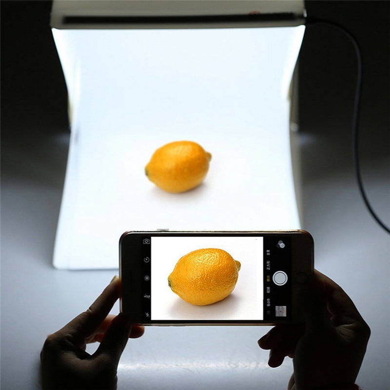 Tragbare 40*40CM Klapp Leuchtkasten Fotografie LED Licht Zimmer Foto Studio Licht Zelt Weiche Kasten Kulissen Für Digitale DSLR Kamera