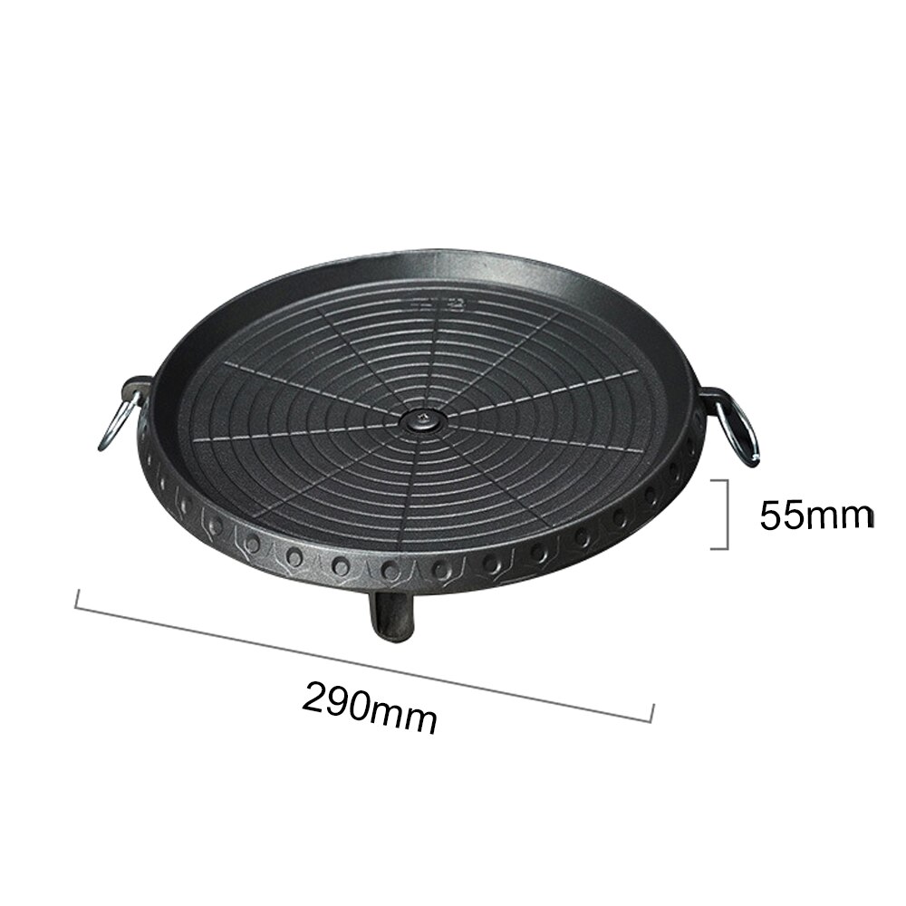 Multifunctional Korean Frying Pan Medicals Stone Non-stick Pan Black Barbecue Pan Kitchen Bakeware Tools Grill Pot Mat