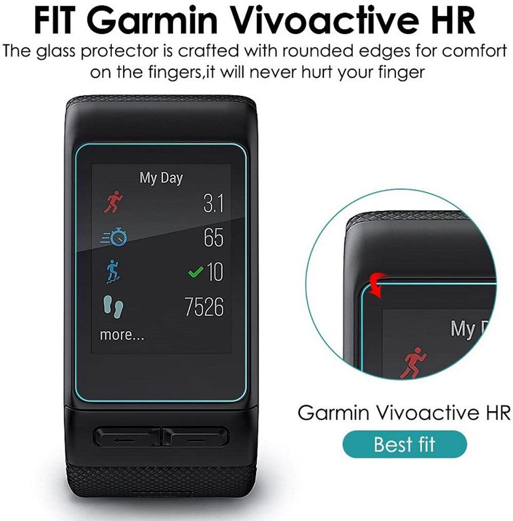 Película protectora TPU antiarañazos 2 uds. Para reloj inteligente Garmin Vivoactive HR, cubierta protectora de pantalla completa transparente a prueba de explosiones